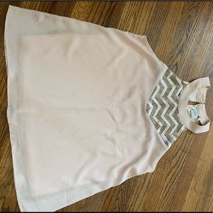 Light pink and sequin tank top NWOT